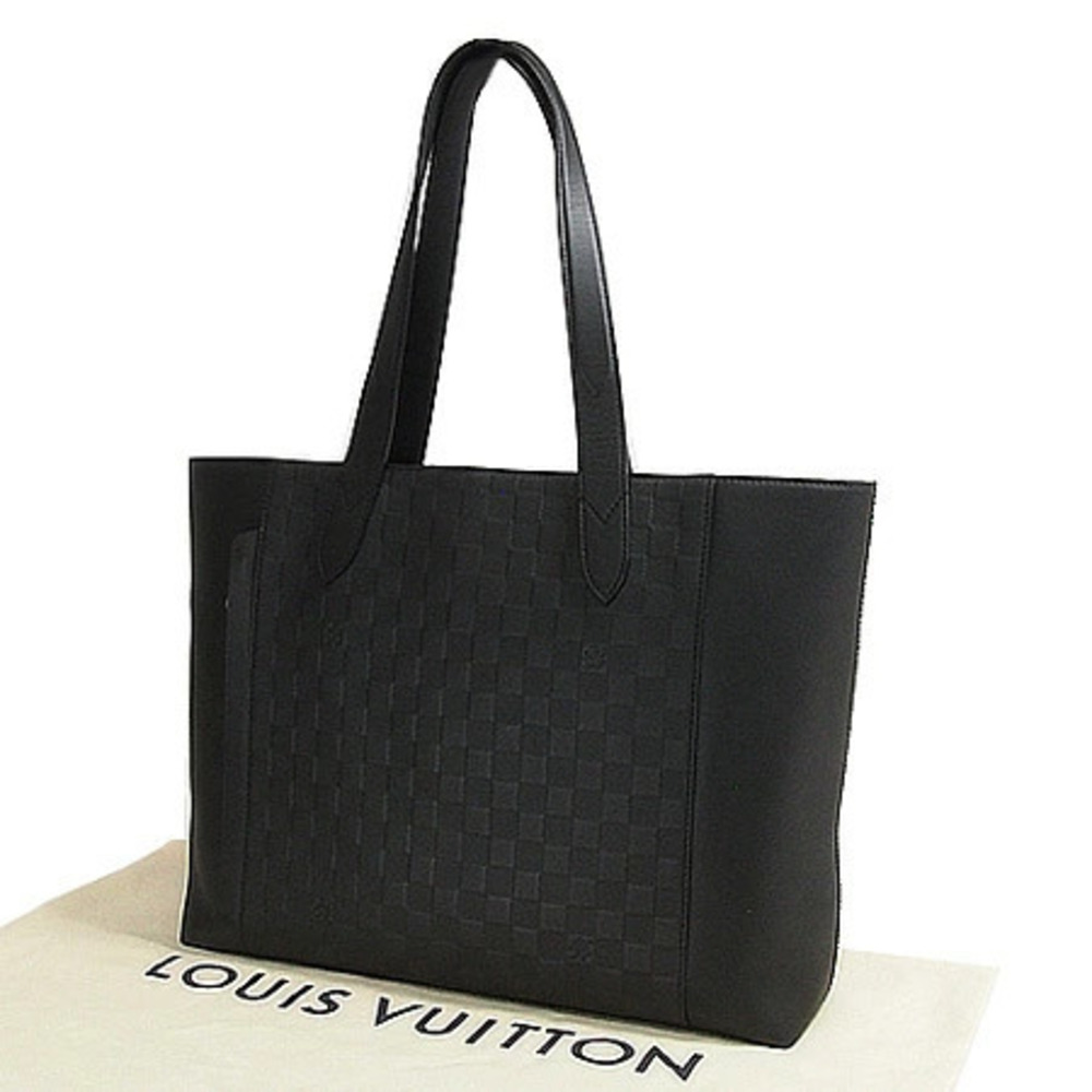 Louis Vuitton Damier Infini Cabas Voyage Tote Bag Canvas Leather Black